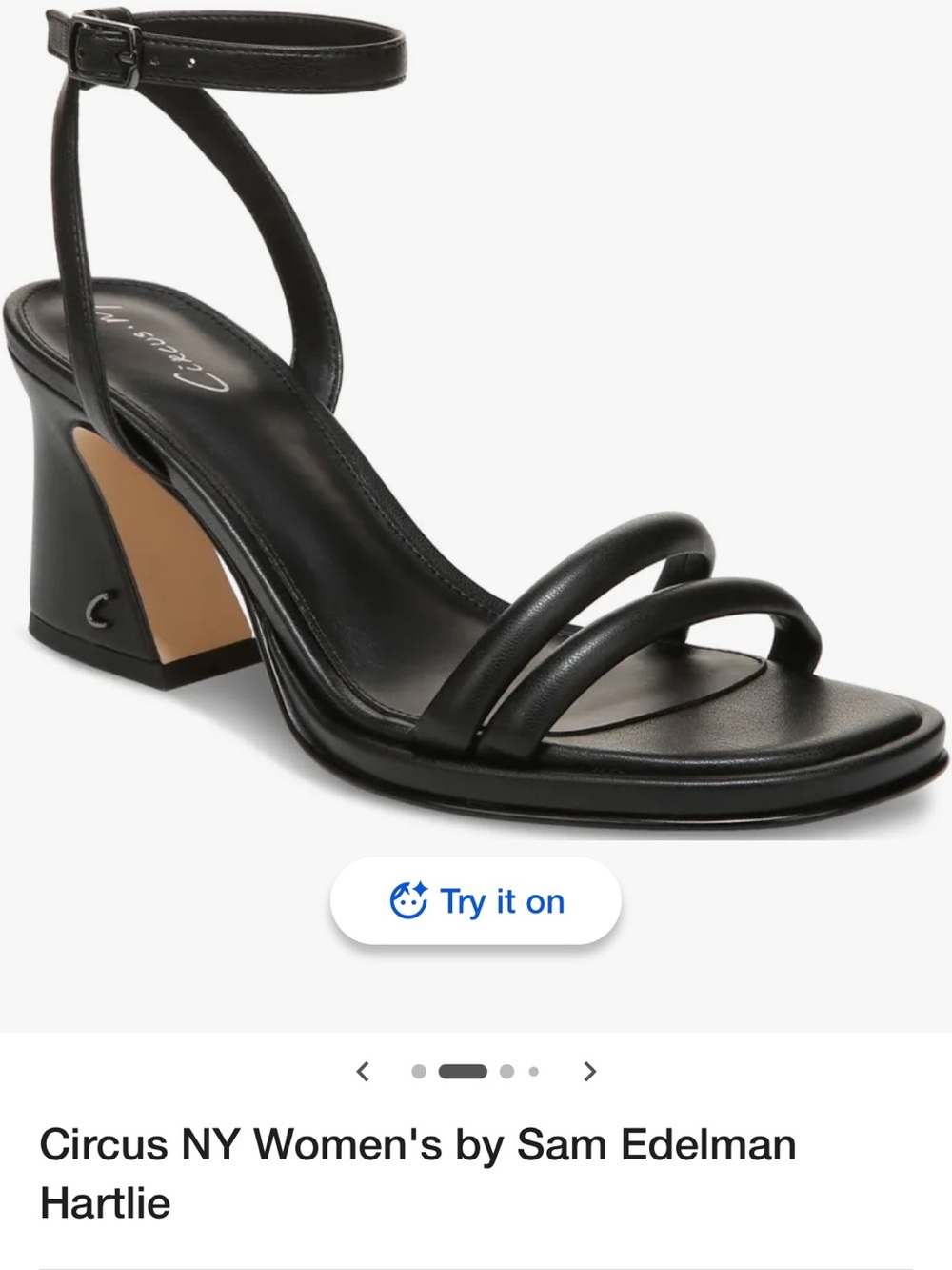 Sam Edelman Black Strappy Block-Heel Sandal